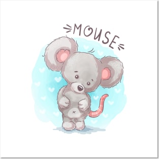 Mouse teddy cartoon Posters and Art